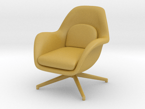 1:12 Miniatur Swoon Lounge Chair petit Swivel Base in Tan Fine Detail Plastic