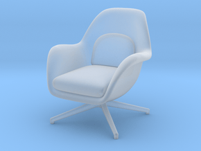 1:12 Miniatur Swoon Lounge Chair petit Swivel Base in Clear Ultra Fine Detail Plastic