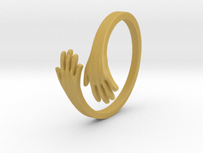 Hand Ring in Tan Fine Detail Plastic