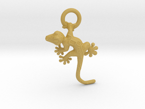 Gecko Pendant in Tan Fine Detail Plastic