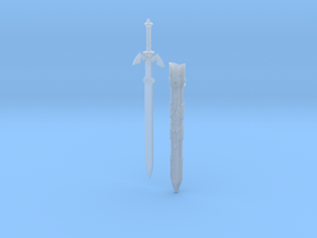 "BotW" Master Sword and Scabbard Set in Clear Ultra Fine Detail Plastic