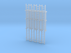 'N Scale' - (4) - 20' Caged Ladder in Clear Ultra Fine Detail Plastic