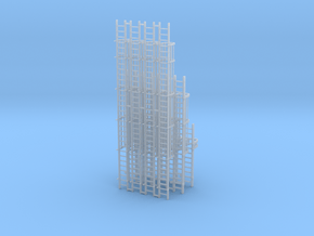 'HO Scale' - Variety Pack of Caged Ladder in Clear Ultra Fine Detail Plastic
