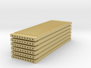 'N Scale' - (6) Precast Panel - Ribbed - 30'x10'x1 in Tan Fine Detail Plastic
