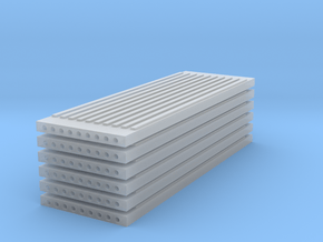 'N Scale' - (6) Precast Panel - Ribbed - 30'x10'x1 in Clear Ultra Fine Detail Plastic