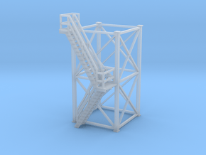 'S Scale' - 10'x10'x20' Tower With Outside Stairs in Clear Ultra Fine Detail Plastic