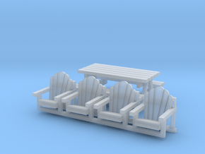 'N Scale' - Chairs and Table in Clear Ultra Fine Detail Plastic