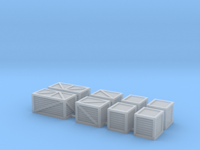 'HO Scale' - (6) Assorted Crates in Tan Fine Detail Plastic