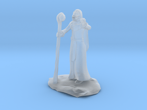 Dragonborn Wizard Outlander Guide with Staff in Clear Ultra Fine Detail Plastic