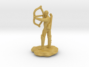 Half-Elf Bard Historian with Shortbow and Lute in Tan Fine Detail Plastic