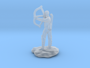 Half-Elf Bard Historian with Shortbow and Lute in Clear Ultra Fine Detail Plastic