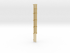 'S Scale' - 30' Caged Ladder Ladder to Top in Tan Fine Detail Plastic
