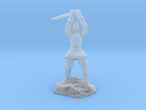 Human Paladin Zealot of Pelor With Longsword in Clear Ultra Fine Detail Plastic
