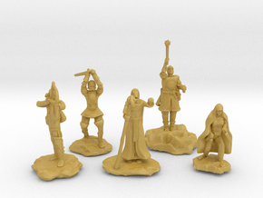 Sorcerer, Bard, Cleric, Paladin, and Rogue in Tan Fine Detail Plastic