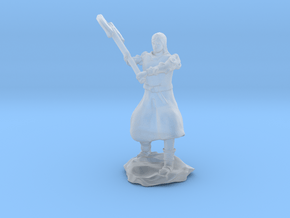 Human Fighter Noblewoman with Greataxe & Chainmail in Clear Ultra Fine Detail Plastic