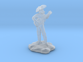 Dragonborn Pirate Bard with Lute and Crossbow in Clear Ultra Fine Detail Plastic
