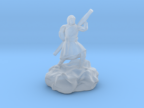 Hooded Halfling Ninja With Staff in Clear Ultra Fine Detail Plastic