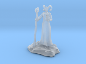 Tiefling Fire Sorcerer with Staff in Clear Ultra Fine Detail Plastic