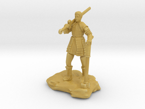 Half Orc In Splint With Sword And Hammer in Tan Fine Detail Plastic