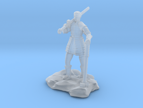 Half Orc In Splint With Sword And Hammer in Clear Ultra Fine Detail Plastic