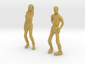Zombie Male And Female in Tan Fine Detail Plastic
