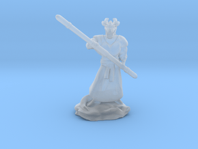 Muscular Dragonborn Monk with Quarterstaff  in Clear Ultra Fine Detail Plastic