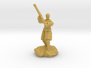Human Monk With Staff in Tan Fine Detail Plastic
