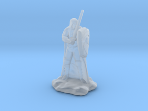 Human Ranger with Sword and Shield in Clear Ultra Fine Detail Plastic