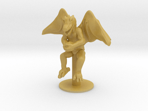 Flying Winged Kobold with Rock in Tan Fine Detail Plastic