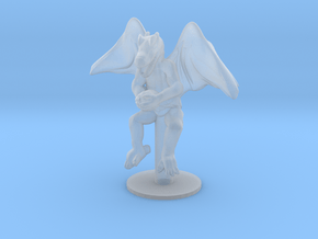 Flying Winged Kobold with Rock in Clear Ultra Fine Detail Plastic