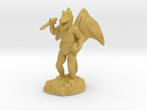 Winged Kobold with Dagger And Rock in Tan Fine Detail Plastic