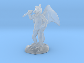 Winged Kobold with Dagger And Rock in Clear Ultra Fine Detail Plastic