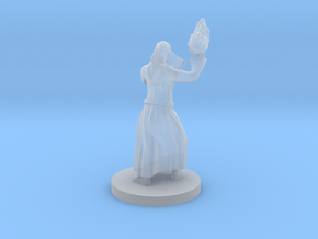 Kansif, the Half Orc Wizard with Book and Fireball in Clear Ultra Fine Detail Plastic