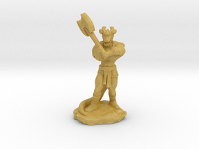 Dragonborn Barbarian with Axe in Tan Fine Detail Plastic
