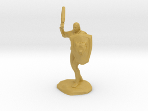 Barbarian with Sword and Bear Shield in Tan Fine Detail Plastic