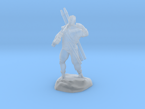 Half-orc pirate with Hammer and Net in Clear Ultra Fine Detail Plastic