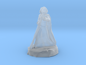 Dragonborn Sorcerer in Robes with Staff in Clear Ultra Fine Detail Plastic