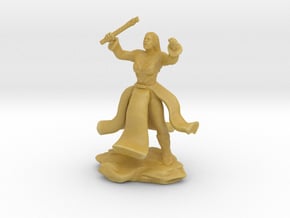 Water Genasi Druid with Wand of Magic Missile. in Tan Fine Detail Plastic