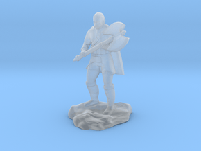 Half Orc Barbarian Soldier with Axe in Tan Fine Detail Plastic