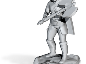 Half Orc Barbarian Soldier with Axe in Clear Ultra Fine Detail Plastic