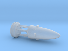 Neptune Class Space Battleship in Clear Ultra Fine Detail Plastic