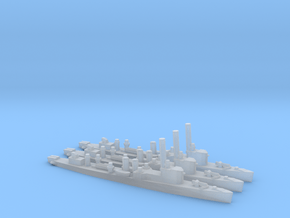 British Town-Class Destroyer (v3) (x3) in Clear Ultra Fine Detail Plastic