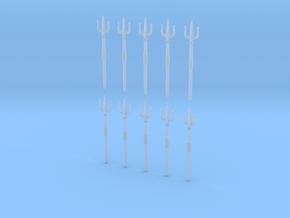 10 Monster Tridents 60mm Tall in Clear Ultra Fine Detail Plastic