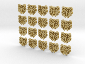 Tiger Face - 20, 20mm Icons in Tan Fine Detail Plastic