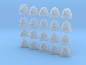 Double Wolf Star - 20, 28mm Shoulder Pads in Clear Ultra Fine Detail Plastic
