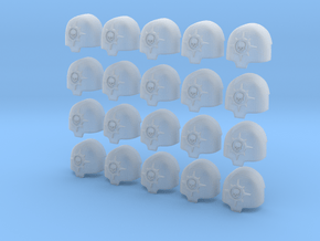 Compass Skull - 20, 28mm Large Shoulder Pads in Clear Ultra Fine Detail Plastic