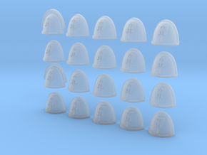 Double Axe Blade - 20, 28mm Shoulder Pads in Clear Ultra Fine Detail Plastic