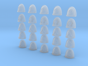 Squad Markings - 25, 28mm Shoulder Pads in Clear Ultra Fine Detail Plastic
