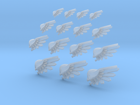 Skull Wings Left - 10mm, 15mm, 20mm, 25mm Icons in Clear Ultra Fine Detail Plastic