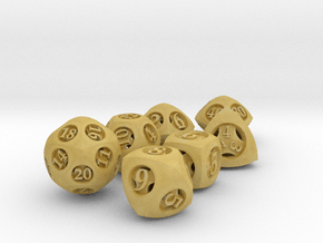 Overstuffed Dice Set with Decader in Tan Fine Detail Plastic